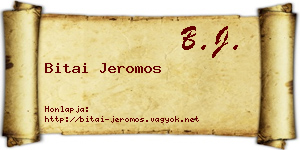 Bitai Jeromos névjegykártya